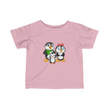 Baby-Size Tee - Mommy, Daddy, and Bebo Penguins - Leigha Marina Cartoon Design