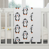 Soft Fleece Baby Blanket White - Leigha Marina's Bebo The Penguin