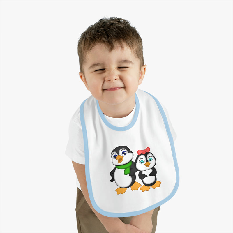 Leigha Marina's Baby Bib - Mommy & Daddy Penguins