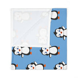 Baby Swaddle Blanket - Light Blue - Leigha Marina's Bebo The Penguin