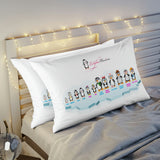 Pillow Sham - Leigha Marina's Cartoon Penguins With Names