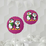 Balloon 11" Pink (Round & Heart-Shaped), Mommy & Daddy Penguins