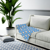 Baby Swaddle Blanket - Light Blue - Leigha Marina's Bebo The Penguin