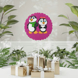 Balloon 11" Pink (Round & Heart-Shaped), Mommy & Daddy Penguins