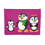 Accessory Pouch - Mommy, Daddy, and Bebo Penguins - Pink