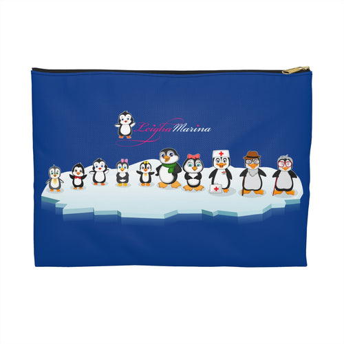 Accessory Pouch - Leigha Marina's Penguin Family - Blue