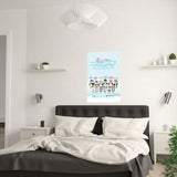 Penguin Family with Names Wall Poster