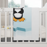 Mommy, Daddy, and Bebo Penguins Soft Fleece Baby Blanket