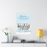 Penguin Family with Names Wall Poster
