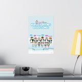Penguin Family with Names Wall Poster