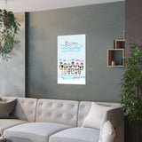 Penguin Family with Names Wall Poster