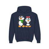 Mommy & Daddy Penguins Youth Hoodie