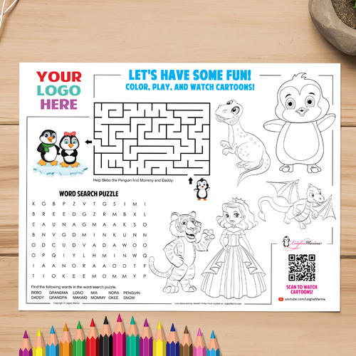 Add Your Logo Here - Kids Activity Sheets for Your Business