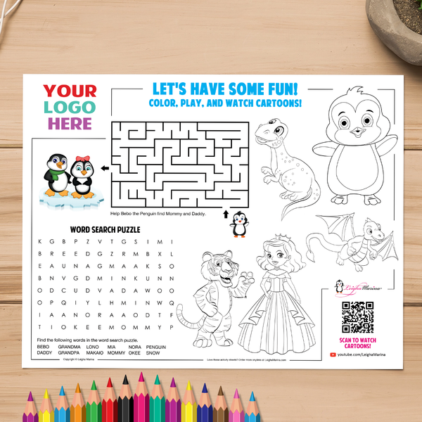 Add Your Logo Here - Kids Activity Sheets for Your Business