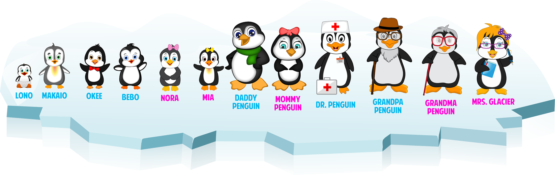 Leigha Marina's Little Penguins On Ice Block