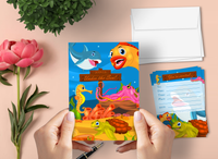Under the Sea Party Invitation Cards for Kids, 20 Invites & 20 Envelopes