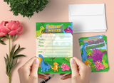 Dinosaurs Kids Party Invitation Cards for Kids, 20 Invites & 20 Envelopes