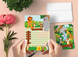 Jungle Animals Party Invitation Cards for Kids, 20 Invites & 20 Envelopes