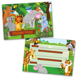 Jungle Animals Thank You Cards for Kids, 20 Notes & 20 Envelopes