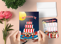 Pirates Party Invitation Cards for Kids, 20 Invites & 20 Envelopes
