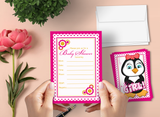 It's a Girl Penguin Baby Shower Invitations – 20 Cards & 20 Envelopes