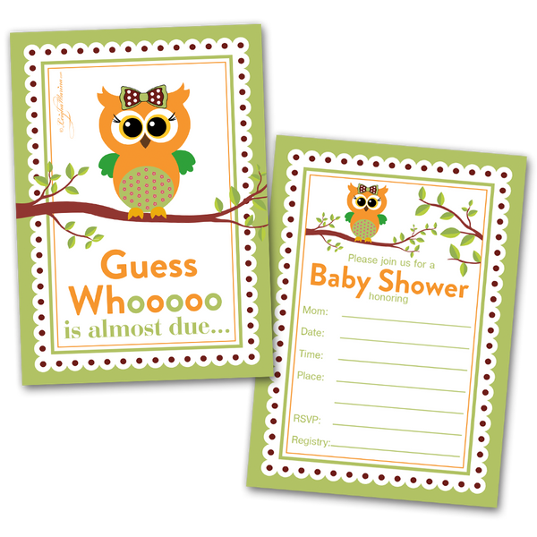 Guess Who is Almost Due Baby Shower Invitations – 20 Cards & 20 Envelopes