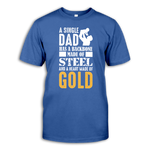 Men Short Sleeve T-Shirt 'Single dad... backbone of steel, heart of gold'