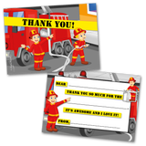 Fireman Thank You Cards for Kids, 20 Notes & 20 Envelopes