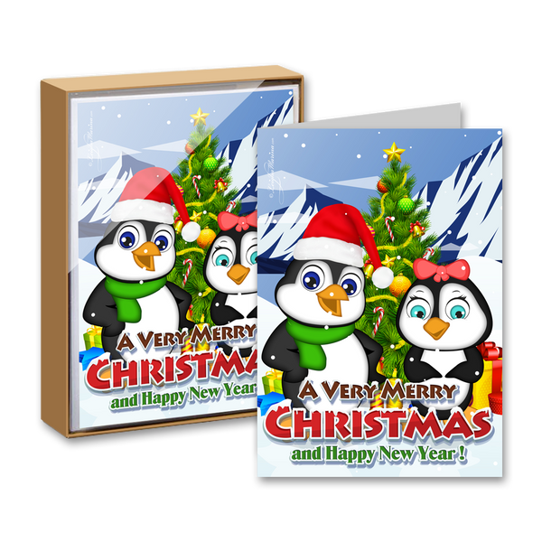 Merry Christmas and Happy New Year Boxed Greeting Cards
