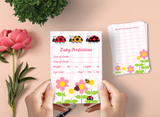 Ladybug Baby Shower Predictions Guessing Game and Advice Notes for New Parents - For Girls - 40 Cards