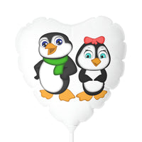Balloon 11" White (Round & Heart-Shaped), Mommy & Daddy Penguins