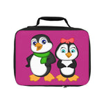 Lunch Bag - Mommy & Daddy Penguins - Pink