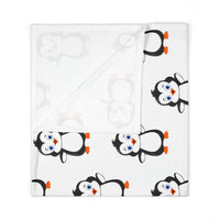 Baby Swaddle Blanket - White - Leigha Marina's Bebo The Penguin