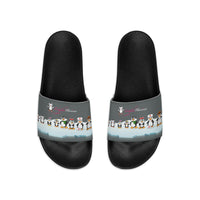 Youth-Size Penguin Family Slide Sandals - Leigha Marina Cartoon Design