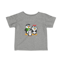 Baby-Size Tee - Mommy, Daddy, and Bebo Penguins - Leigha Marina Cartoon Design