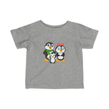 Baby-Size Tee - Mommy, Daddy, and Bebo Penguins - Leigha Marina Cartoon Design