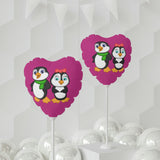 Balloon 11" Pink (Round & Heart-Shaped), Mommy & Daddy Penguins
