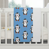 Soft Fleece Baby Blanket Light Blue - Leigha Marina's Bebo The Penguin