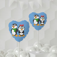 Balloon 11" Light Blue (Round & Heart-Shaped), Mommy & Daddy Penguins