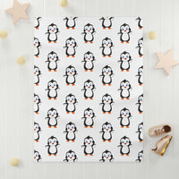 Soft Fleece Baby Blanket White - Leigha Marina's Bebo The Penguin