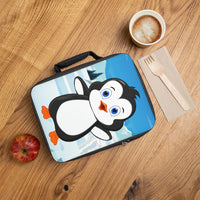 Lunch Bag - Bebo The Penguin - Winter Background