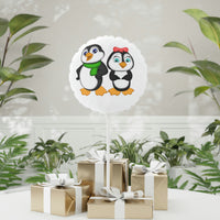 Balloon 11" White (Round & Heart-Shaped), Mommy & Daddy Penguins