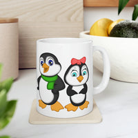 Leigha Marina's Mommy & Daddy Penguins Ceramic Mug - 11oz