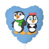 Balloon 11" Light Blue (Round & Heart-Shaped), Mommy & Daddy Penguins