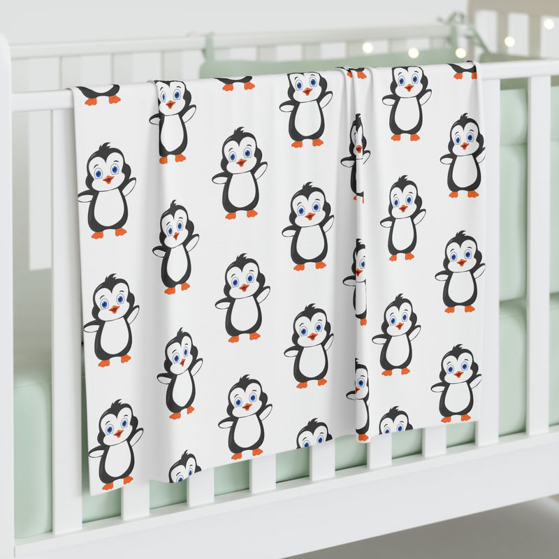 Baby Swaddle Blanket - White - Leigha Marina's Bebo The Penguin