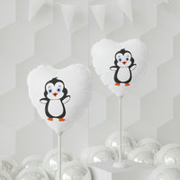Balloon 11" White (Round & Heart-Shaped), Bebo The Penguin